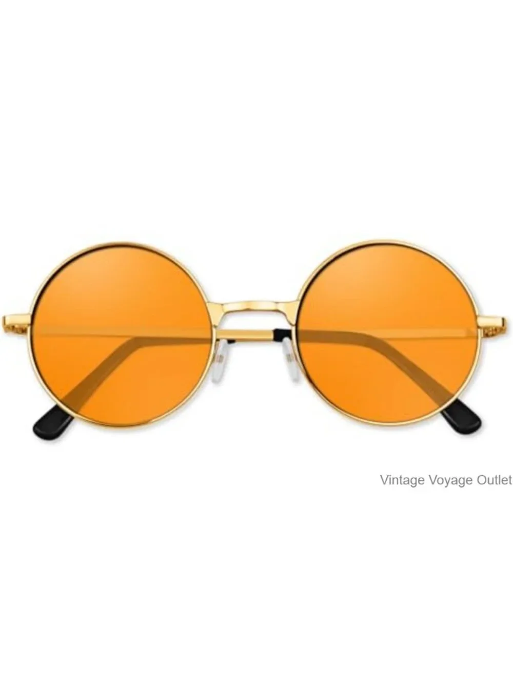 Women's Round Retro Hippie Sunglasses with Glasses Cloth and Bag